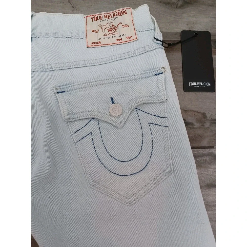 True Religion Men's Rocco  Relaxed Sn Flap Skinny Jeans Shorts Sz 30